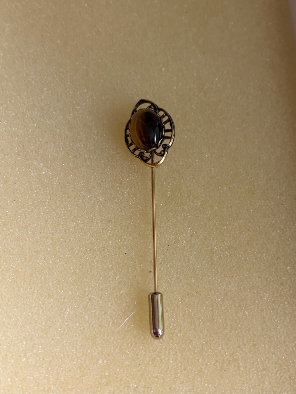 4/$50 Gold-Tone Stick Pin with Black Stone Accent